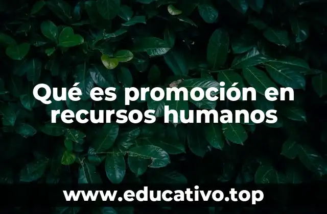 Qué es promoción en recursos humanos