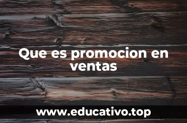 Que es promocion en ventas