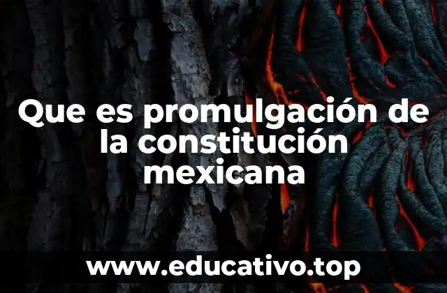 Que es promulgación de la constitución mexicana