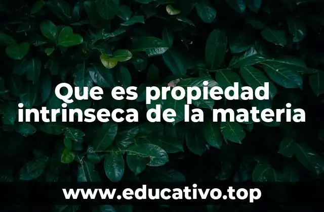 Que es propiedad intrinseca de la materia