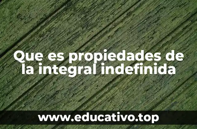 Que es propiedades de la integral indefinida