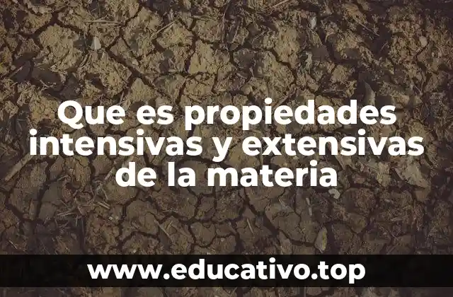Que es propiedades intensivas y extensivas de la materia