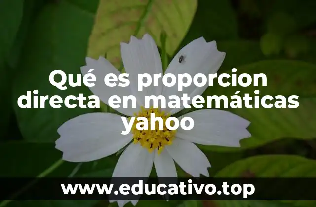 Qué es proporcion directa en matemáticas yahoo
