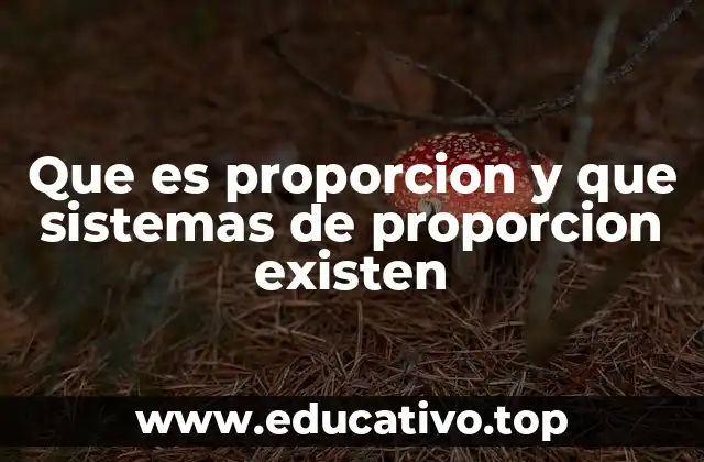 Que es proporcion y que sistemas de proporcion existen