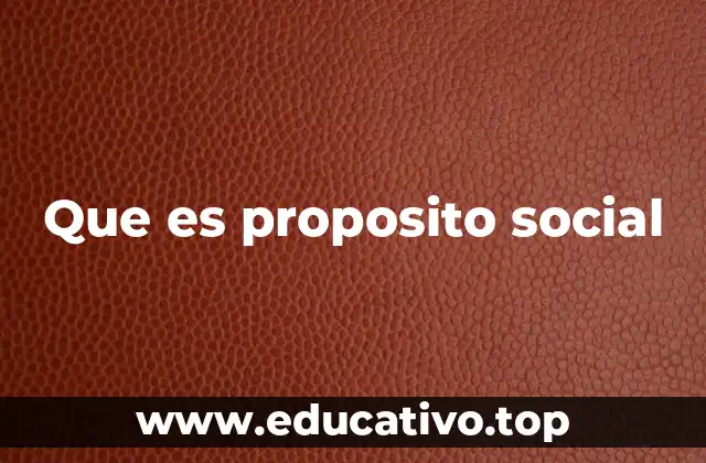 Que es proposito social