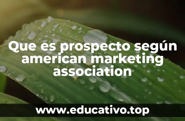 Que es prospecto según american marketing association