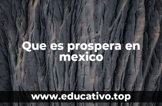 Que es prospera en mexico