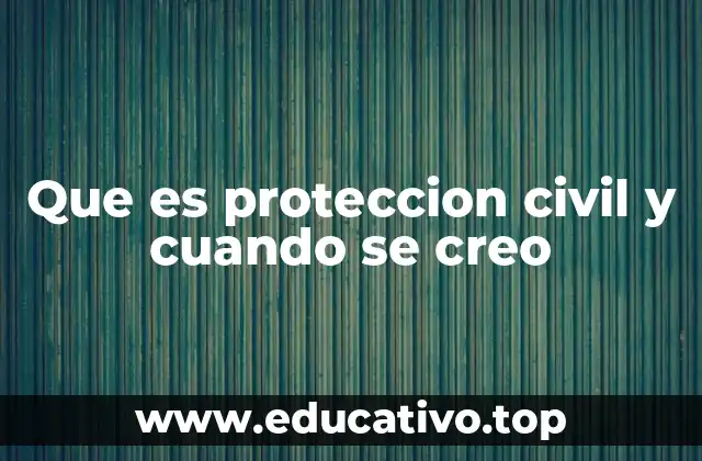 Que es proteccion civil y cuando se creo
