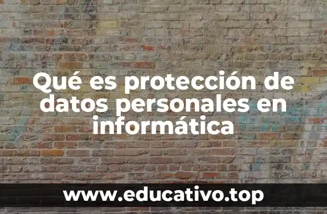 Qué es protección de datos personales en informática