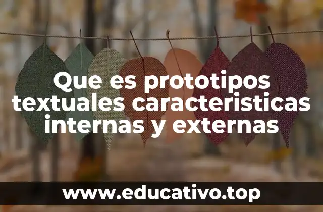 Que es prototipos textuales caracteristicas internas y externas