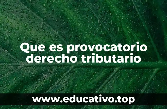 Que es provocatorio derecho tributario