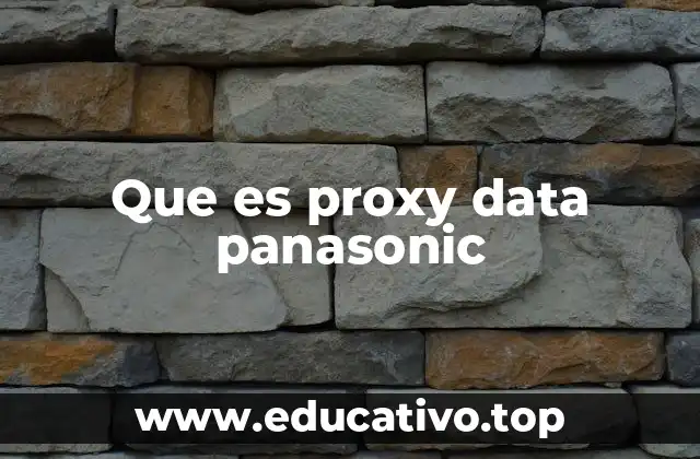Que es proxy data panasonic