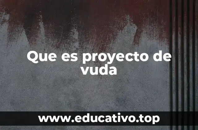 Que es proyecto de vuda