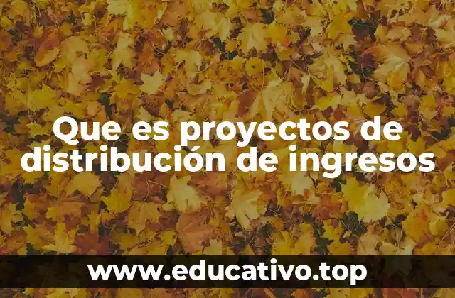 Que es proyectos de distribución de ingresos