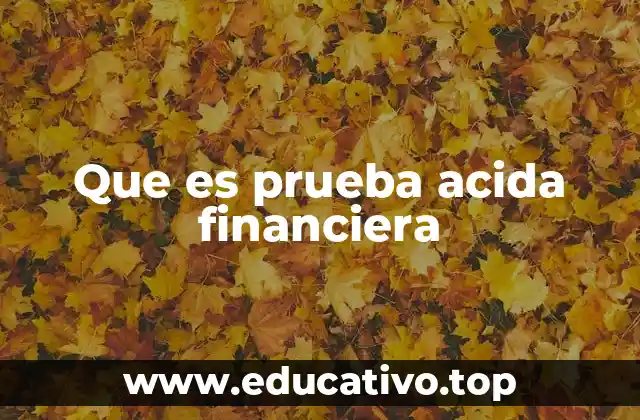 Que es prueba acida financiera