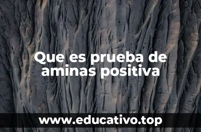 Que es prueba de aminas positiva