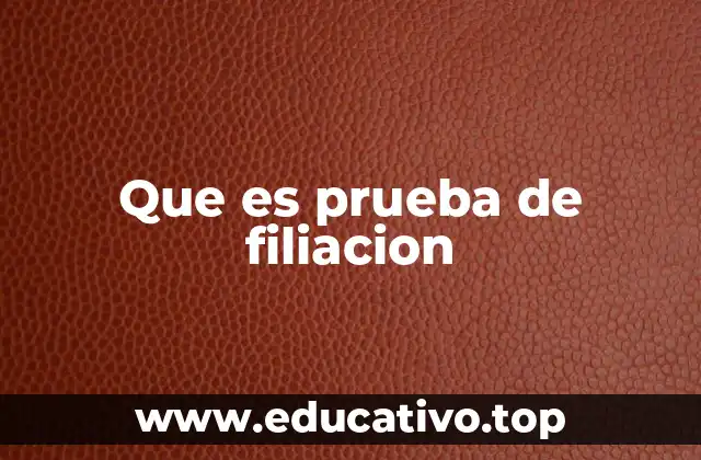 Que es prueba de filiacion