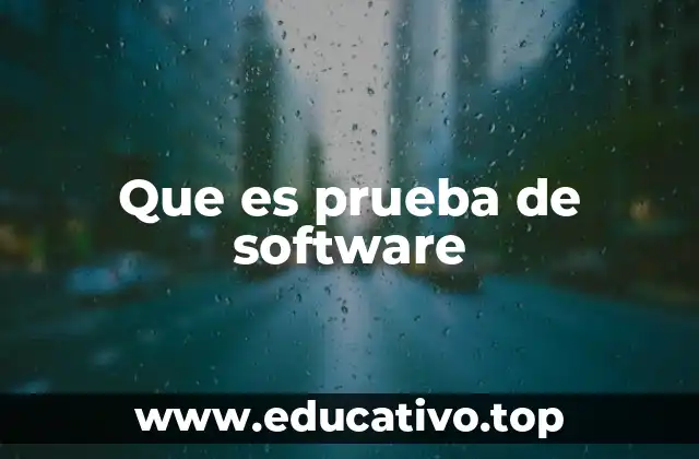 Que es prueba de software