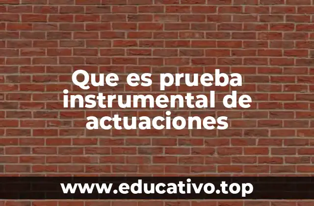 Que es prueba instrumental de actuaciones