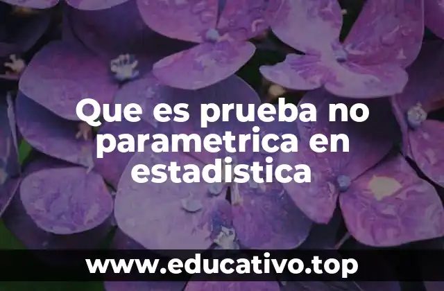 Que es prueba no parametrica en estadistica