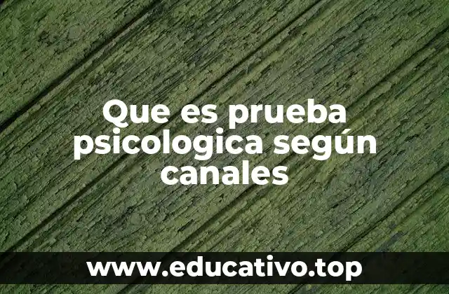 Que es prueba psicologica según canales