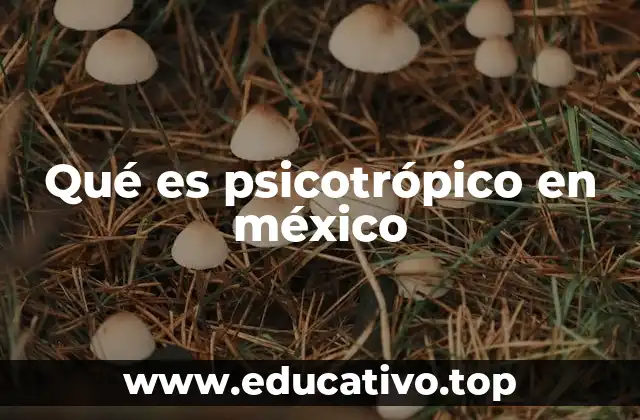 Qué es psicotrópico en méxico