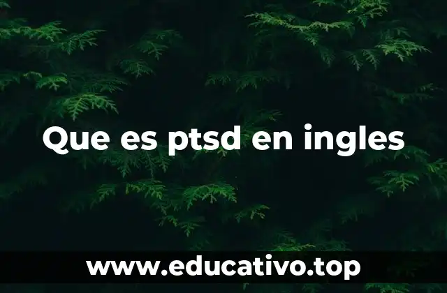 Que es ptsd en ingles