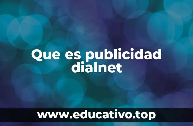 Que es publicidad dialnet