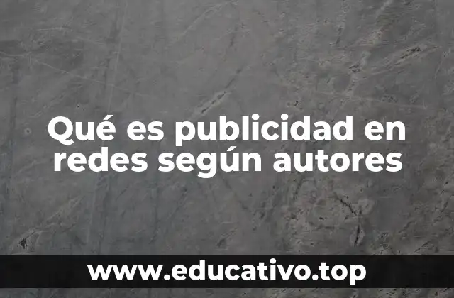 Qué es publicidad en redes según autores