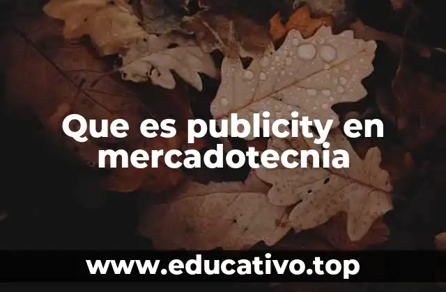 Que es publicity en mercadotecnia