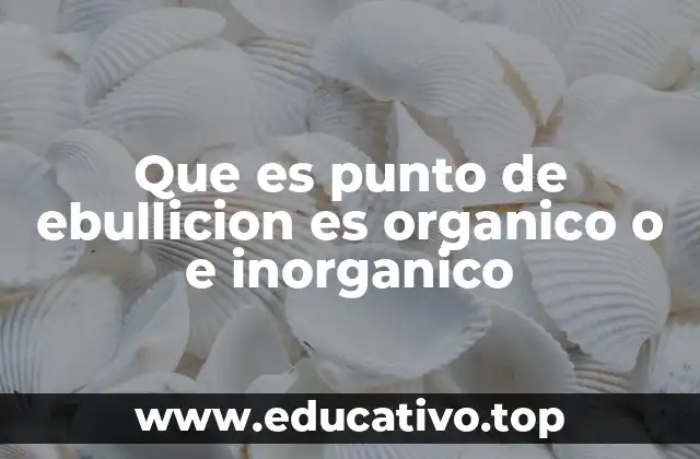 Que es punto de ebullicion es organico o e inorganico