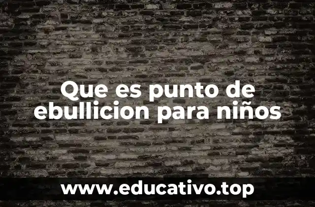 Que es punto de ebullicion para niños