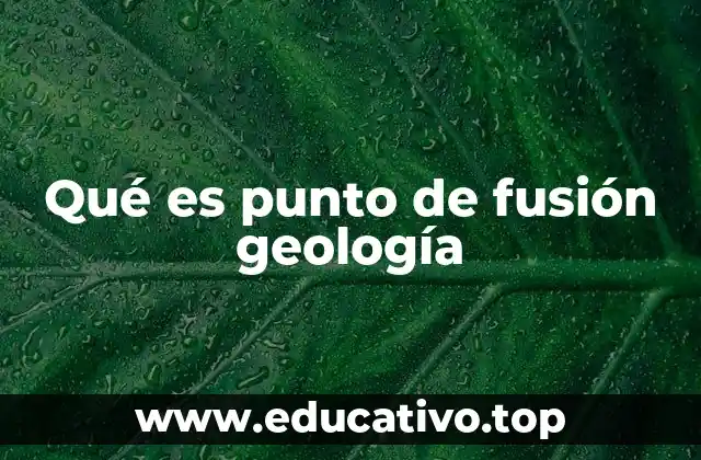 Qué es punto de fusión geología