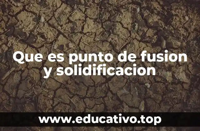 Que es punto de fusion y solidificacion