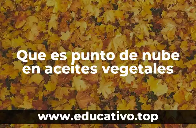 Que es punto de nube en aceites vegetales