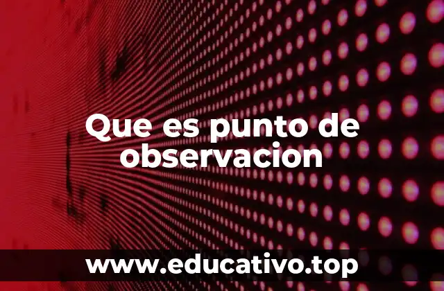 Que es punto de observacion