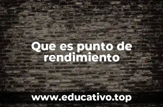 Que es punto de rendimiento