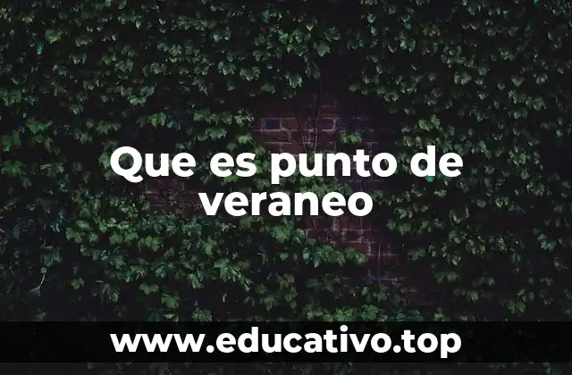 Que es punto de veraneo