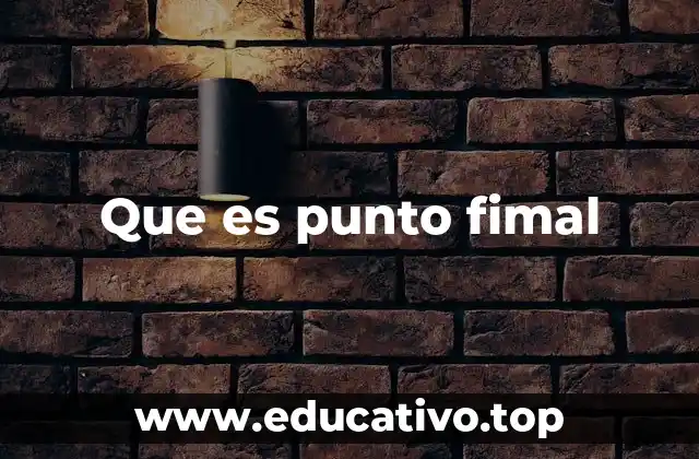 Que es punto fimal