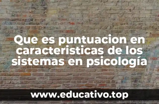 Que es puntuacion en caracteristicas de los sistemas en psicología