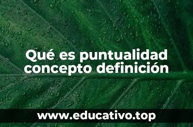 Qué es puntualidad concepto definición