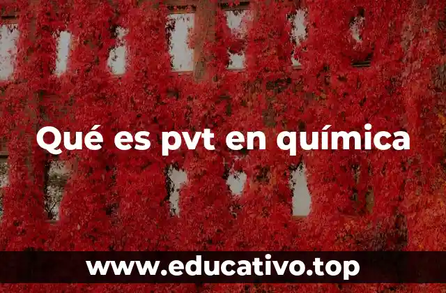Qué es pvt en química