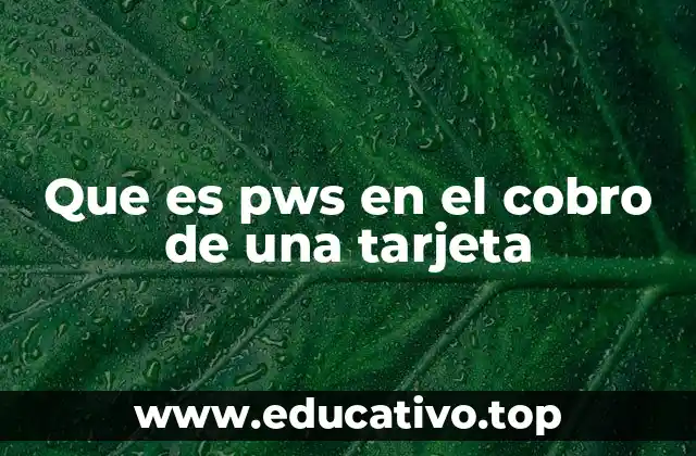 Que es pws en el cobro de una tarjeta
