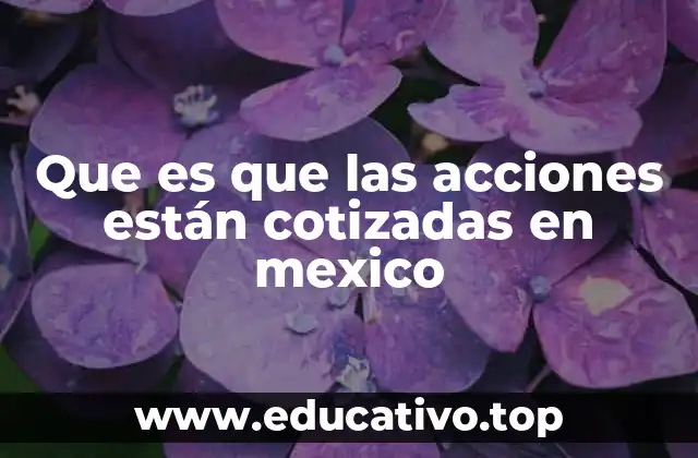 Que es que las acciones están cotizadas en mexico