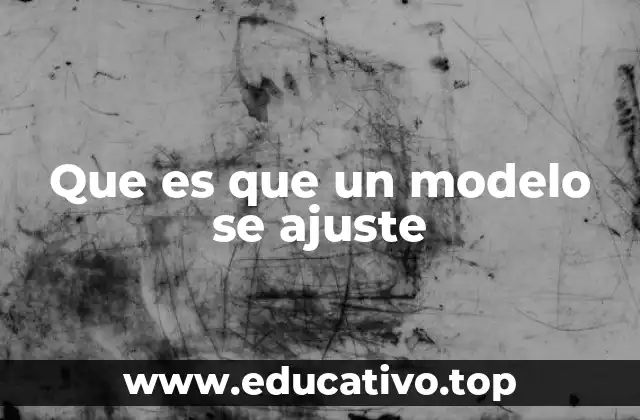 Que es que un modelo se ajuste