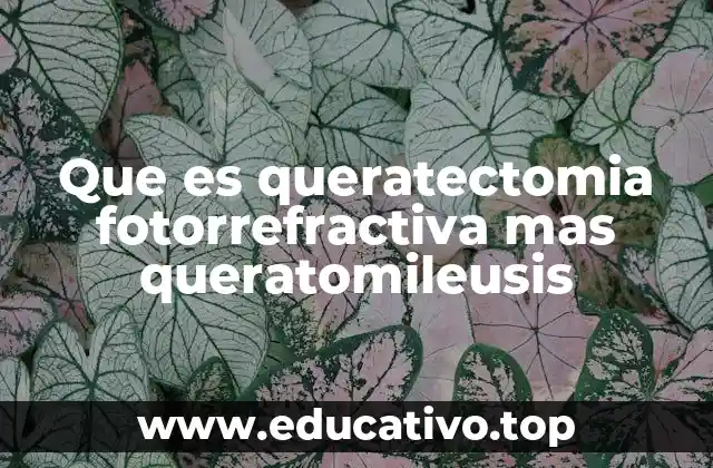 Que es queratectomia fotorrefractiva mas queratomileusis