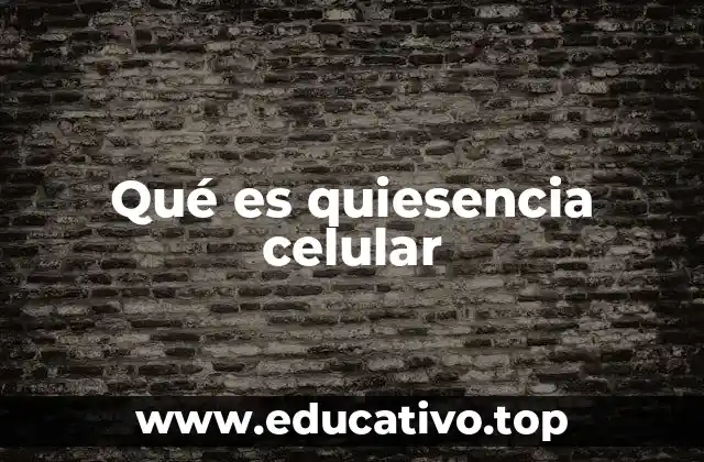 Qué es quiesencia celular