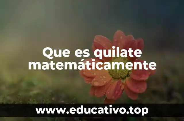 Que es quilate matemáticamente