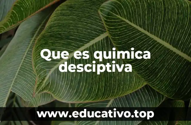 Que es quimica desciptiva