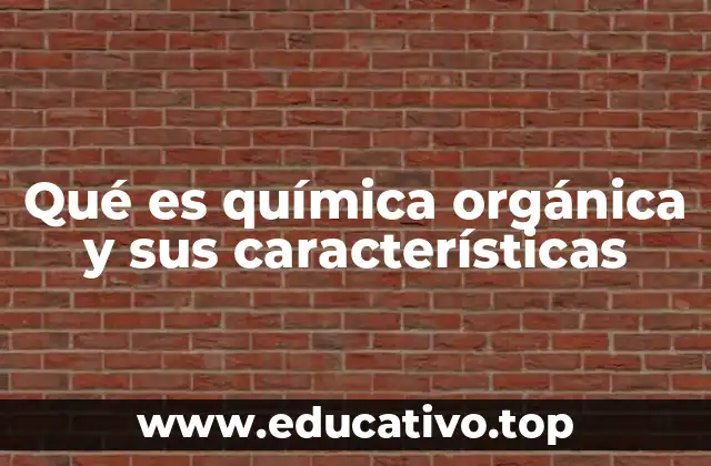 Qué es química orgánica y sus características
